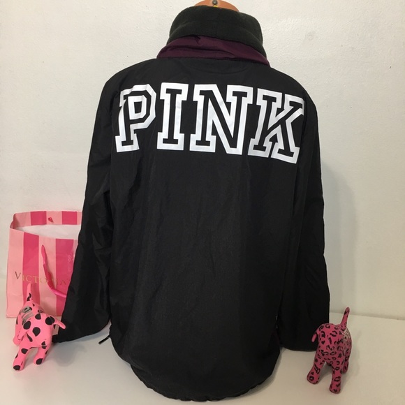NEW PINK VS LOGO ANORAK COWL NECK PULLOVER - Picture 4 of 7